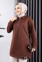 Half Zipper Sports Tunic Brown - 3