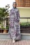 A Pleated Patterned Dress Mürdüm - 4