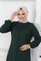 Dress with Stitching Detail Emerald Green - 4