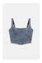 Rhinestones denim corset - 2