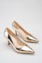 Women's Mirror Gold Pointed Toe Heeled Shoes