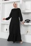 Dress with Stitching Detail Black - 3
