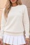 Women's Crew Neck Seasonal Ecru Sweatshirt - 5