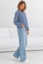 Bipantolon Women's Oversize Striped Crew Neck Sweatshirt - 4