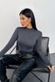 Bipantolon Women's 2-Piece Cut Out Detailed Half Turtleneck Bodysuit - 3