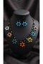 Handmade Sand Beaded Flower Motif Special Design Necklace and Earring Set - 2