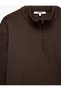 Oversize Cotton Long Sleeve High Collar Half Zipper Sports Sweatshirt - 3