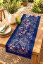 Navy Blue Leopard and Peacock Patterned Runner / Tablecloth / Placemat - 2