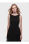 Black Glitter Chiffon Midi Dress - 2