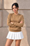 Women's Long Sleeve Comfort Caramel Loose Sweatshirt - 2