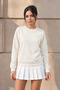Women's Long Sleeve Comfort Ecru Loose Sweatshirt