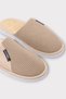 Men's Winter Woolen Insole, Soundproof Sole, Wick Pattern, Comfortable House Slippers, Beige - 2