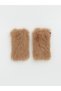 Ozmarka New Season Beige Faux Fur Look Women's Fingerless Gloves