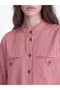 Coral Striped Oversize Women's Shirt Tunic - 3