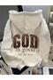 Women's God Is Good All the Time Leopard Text Printed Hooded Sweatshirt - 3