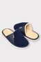 Men's Winter Woolen Insole, Soundproof Sole, Wick Pattern, Comfortable House Slippers, Dark Blue - 3