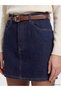 Indigo Belted Mini Jean Skirt - 3