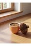 Renkli̇mağazadan Lcw Home Brown Porcelain Coffee Cup with Acorn Figure 100 ml
