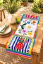 Red Flower Pot and Flowers Patterned Runner / Tablecloth / Placemat - 2