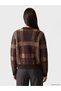 Brown Plaid Women's Knitwear Cardigan - 4