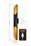 Fagot Decorative Black & Amber Metal Modern Wall Sconce Indoor (Daylight Led Bulbs Included...) - 2