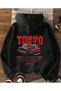 Tokyo Printed Hooded Oversize Sweatshirt - 3