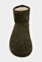 Nemesis Khaki Suede Genuine Leather Flat Sole Plush Lined Women's Ankle Boots - 5
