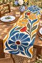Bohemian Flowers Silhouettes Patterned Runner/Tablecloth/Placemat - 3