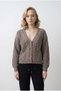 Selanik Knitted Degaje Collar Comfortable Fit Buttoned Style Women's Knitwear Thick Cardigan - 3