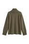 Women's Khaki Stand Collar Metal Detailed Knitwear Cardigan - 2