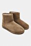 Nemesis Rome Beige Suede Genuine Leather Flat Sole Plush Lined Women's Ankle Boots - 5