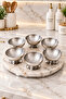6-Piece Stainless Steel Footed Snack Bowl Set, Including Sauce Bowl, Jam Bowl, and Breakfast Serving Bowl - 3