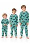 Boy's Tractor Patterned Long Sleeve Pajama Set Turquoise