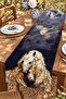 Gold Foil Patterned Horses Patterned Runner / Tablecloth / Placemat - 3