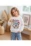 Girl's Sweatshirt Little Girl Heart Patterned White Long Sleeve