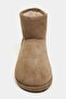 Nemesis Rome Beige Suede Genuine Leather Flat Sole Plush Lined Women's Ankle Boots - 6
