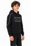 37810-26 Men's 3 Thread Raster Printed Kangaroo Pocket Hooded Sweatshirt with White Stripe Detail, Ages 13–16 - 2
