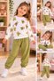 Girl's Teddy Bear Printed Tracksuit Set – Long Sleeve Sweatshirt and Sweatpants