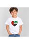 UAE Flag Glitter Heart Boys Girls National Day Unisex T-Shirt, 100% Cotton