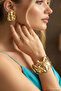 Gold Color Mica Bracelet and Earring Set - 2