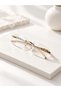 Zen Gold Square Metal Transparent Men's Unisex Blue Block Blue Light Protection Screen Glasses Eyewear - 3