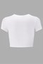 Women's Crystal Stone Printed Short Sleeve Crop T-Shirt - 2