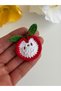 Handmade Amigurumi Apple Hairless Baby Clip Organic Cotton Thread Additional Food Concept Snap Baby Clip - 3