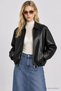 Honeycomb Patterned Faux Leather Jacket Laz0023 Black - 4