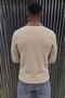Sayz Men's Ribbed Polo Collar Long Sleeve T-Shirt - Contrast Collar Slim Fit Buttoned Sweatshirt - 3