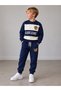 Boys' 2-Thread Sweatshirt with Bear Detail, Sweatpants, Top and Bottom Set, Ages 3-10 - 2