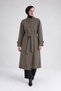 Hakim Lapel Collar Long Trench Coat Dark Green