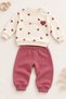 Baby Girl Set Lovely Heart Patterned Long Sleeve Bottom Top Seasonal 2 Piece Set - 5