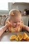 Handmade Orange Figured Amigurumi Baby Buckle Organic Cotton Hairless Baby Buckle 3 cm Supplementary Food Photo Shoot Concept Buckle