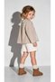 Baby Girl Kids 3 Piece Set Plush Shorts Floral Shirt Cardigan - 4